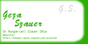 geza szauer business card